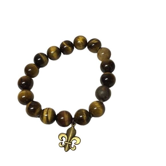 Bracelet, Tigers Eye Stretch Bracelet, NEW, Handmade, Artisan - Picture 2 of 2